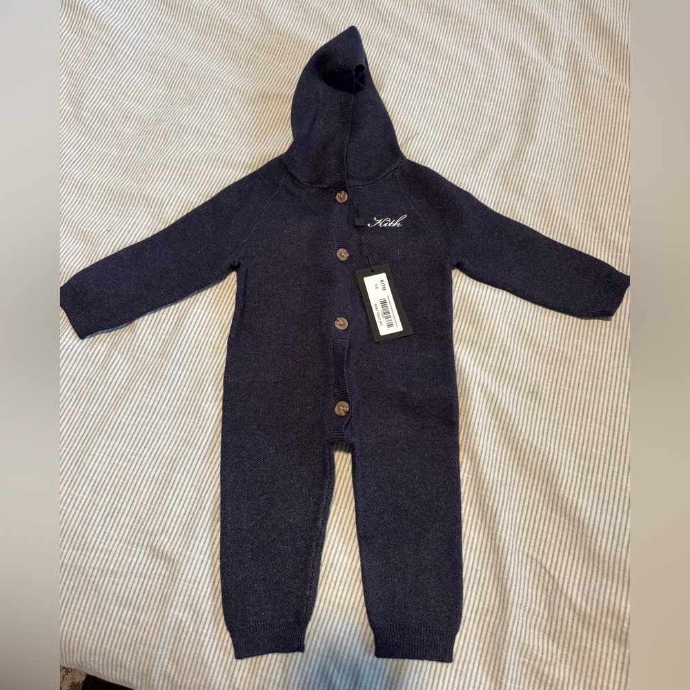 Kith Dark Blue Hooded Knit Onesie